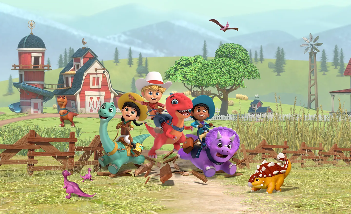 Dino Ranch characters posing